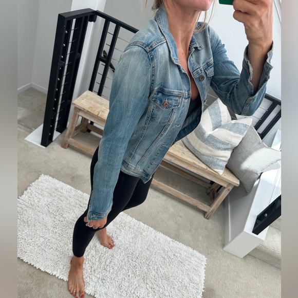 H&M denim blue Jean button up jacket fall winter casual country western party 6 - Picture 6 of 12